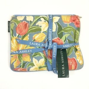 Vintage Laura Ashley makeup travel bag pouch NEW